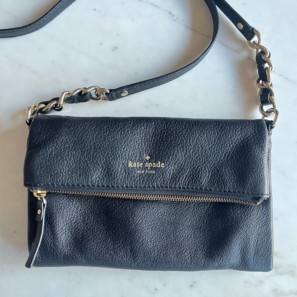Kate Spade Black Textured Crossbody Bag